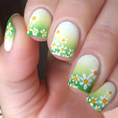 24Pcs Summer Fake Nail with Glue Short Square Head False Nails Colorful Coconut Treed Design Press on Nails Wearable Nail Art