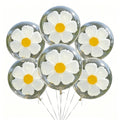 5/6PC Transparent Daisy Foil Balloons With Translucent Petals Yellow Stamens Forest Themed Weddings Fresh Birthday Parties