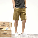 Men's Summer Shorts Casual Versatile Pocket Zip Pants Outdoor Beach Breathable Cotton