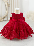 Red lace dress on a mannequin against a white background, Obroi