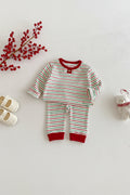 Children's Striped Clothes Girls' Version Base Shirt Baby Autumn Pants Two-piece Set