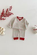 Children's Striped Clothes Girls' Version Base Shirt Baby Autumn Pants Two-piece Set