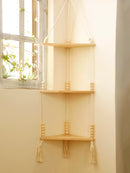 Floating Wall Shelf Wood Triangle Corner Display Stand Home Decoration Wall Hanging Decor