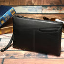 Genuine Leather Men Clutch Wallet Male Vintage Style Handbag Zipper Leather