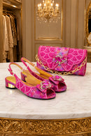 Women Italian Shoes and Bags Set with Rhinestone Shoe and Bag Set