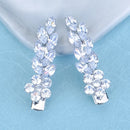Silver Sparkling Zirconia Hair Clips Leaf Petal Alloy Hair Clip For Women Opening Ceremony Headpiece Hair Accessories