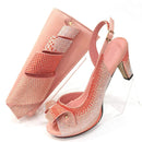 Rhinestone Elegant High Heels Design Ladies Shoes And Bag Set