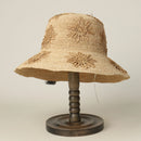 Women Foldable Raffia Bucket Hat with Sunflower Design Wide Brim Summer Beach Sun Hat