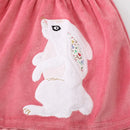 Winter Bunny Fleece Dresses Toddler Kids Clothing Princess Party Dress Costume Frocks