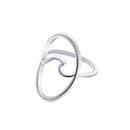 Silver ring with a modern design on a white background, Obroi