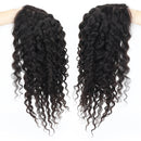 26" Real Human Hair Woman's Topper Silk Base Lace Closure Black Real Virgin Curly Hair