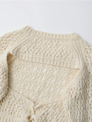 Sexy Backless Lacing Up Knit Crop Sweater Women Hollow Out Pullover Tops