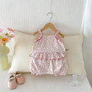 Girls' Summer Dress Cute Cartoon Duck Vest Skirt Baby's Embroidered Princess Plaid Skirt