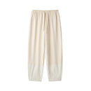 Women Patchwork Drawstring Straight Pants Waist Full Length Female Casual Chic Trousers