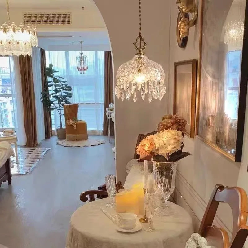 Modern Pendant Light Crystal Chandeliers Bedroom Luxury Glass Pendant Lamp for Home Decor