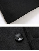Winter Woolen Wool Mens Stand Collar Long Coats High-end Fashion Boutique Thick Warm Pure Color Windbreaker Male Jacket