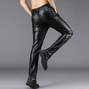 Autumn Winter Men Leather Pants Casual Thickened Cashmere Warm Motorcycle