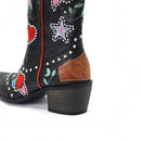 Boots For Women Embroidered Western Knee High Boots Autumn Winter Casual Warm Shoes