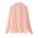 Spring/Autumn Women's Shirt Top Single Breasted Long Sleeve Office Lady Loose Thin Blouses