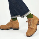 Men Brown Short Tube Boots Lace-Up Round Toe Genuine Leather Boot