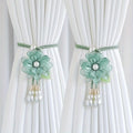 2Pcs Elegant Pearl Flower Curtains Lacing Adjustable Tie Back Garden Bohemia Curtain Accessories