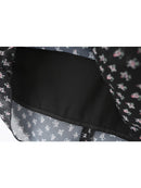 Women Voile Black Floral Short Skirt Summer Ladies Sexy Breathable Girl Next Door Style Bottoms