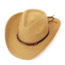 Western Hat Sun Hat For Men Summer Hats For Women Lady Straw Hat With Alloy Feather Beads Beach Cap Panama