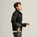 Men's Black Shearling Jacket Mens Shearling Jacket Short Coat For Men