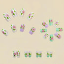 24pcs Short Square Fake Nails Press On Removable False Nails with Pattern Nail Art Elegant