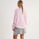 Casual Mink Hair Sweater Women Autumn Loose Pullover Top O neck Knitted Sweater Female Elegant