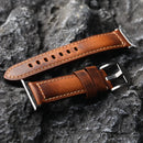 Handmade Leather Strap for iWatch Apple Genuine Leather Ultra2 49MM 44MM 42MM Brown Vintage Aged Watch Strap