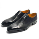 Men Genuine Leather Formal Shoes Classic Black Patent Oxfords for Weddings & Business|Breathable Lining|Tassel/Brogue Options