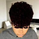  Pixie Cut Curly Human Hair Wig for Women Short Curly Layered Pixie Cut Wig with Bangs Chic