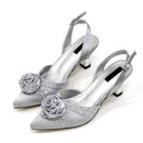Elegant Sliver Sandals for Simple And Versatile Exquisite Party Shoes And Bag Set