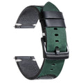 Green and black watch strap on a white background, Obroi