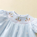 Handmade Kids Boutique Dress Embroidered Mesh Wedding Christmas Snowman Dress Princess Clothes