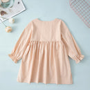 Toddler Baby Girls Autumn Dresses Cotton Kids Long Sleeve Dresses for Girl Solid Party Dress Children Costumes