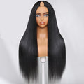 Chestnut Brown Ombre Straight Wig Human Hair Wigs No Glue Minimal Leave Out