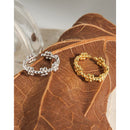 S925 sterling silver light luxury design with a minimalist dot bubble flower open ring