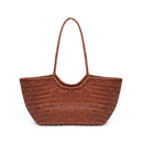Brown woven handbag on a white background, Obroi