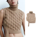 Autumn Women's Cropped Knitting Vest Female Sleeveless Warm Sweater Vests For Women Streetwear Pullover Tops