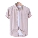 Summer Stripe Casual Short Sleeve Men's Comfortable Loose Outdoor Shirt