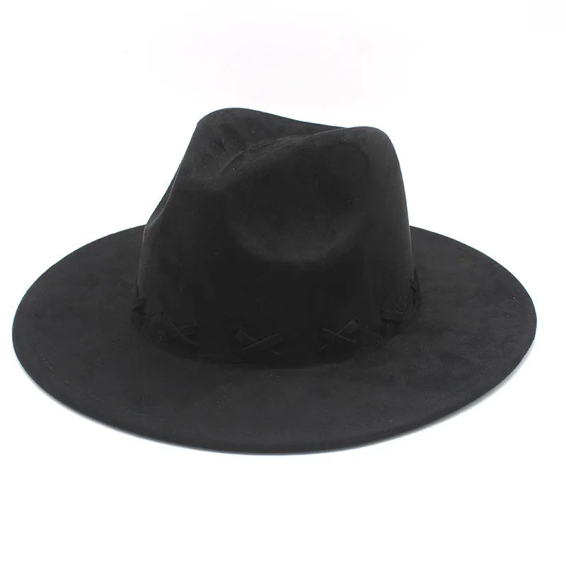 Heart Top Woolen With Flat Brim And Straight Edge Jazz Hat