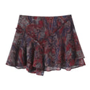 Women Metallic Line Mini Skirt Layered Decoration Spring Summer Casual Women Wear