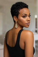 Short Pixie Cut Made Wig for Women Human Hair Curly Wave Pixie Wigs