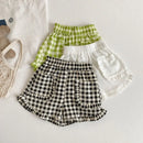 Girls Shorts Plaid Pants for Kids Summer Children Lace Shorts Toddler Casual Trousers Baby Clothing