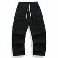 Spring Summer Men's Cotton Cargo Long Pants Retro Straight Loose Casual Trousers