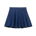 Women Casual Pleated Denim Mini Skirt Female Back Zipper Jeans