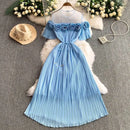 Elegant Pleated Evening Long Chiffon Dresses Women Summer Dress