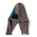 Casual Neckerchief Autumn and Winter Warm Two in One Patch Knitted Cold Hat Scarf